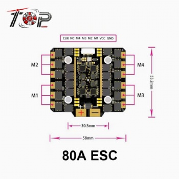 TOP 80A 4-in-1 ESC 3-8S for FPV