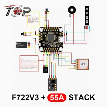 TOP F722V3+55A STACK 3-6S for FPV