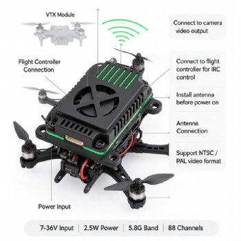 2.5W-5.8G VTX Drone Video Transmitter