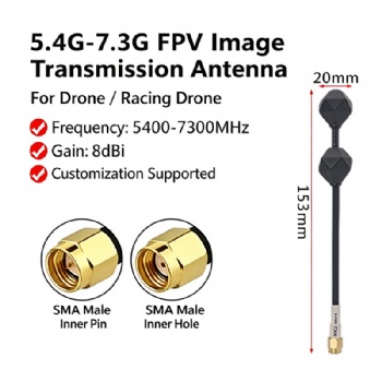 4.9/5.4/7.3G FPV Dual-Headed lmage Transmission Antenna