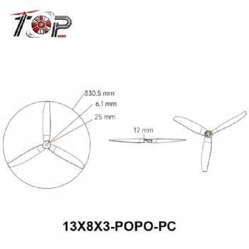 13X8X3-POPO-PC 3-Blade Propeller