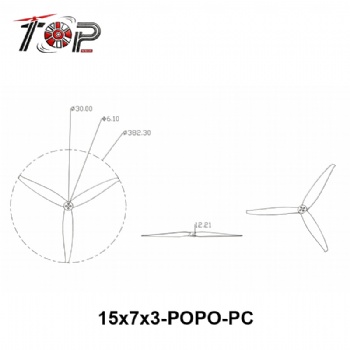 15x7x3-POPO-PC 3-Blade Propeller