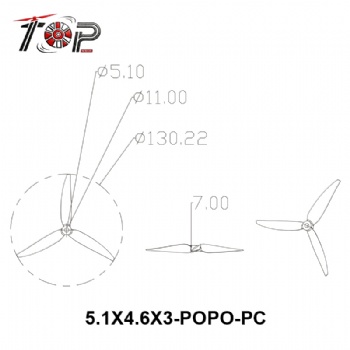5.1X4.6X3-POPO-PC purple 3-Blade Propeller